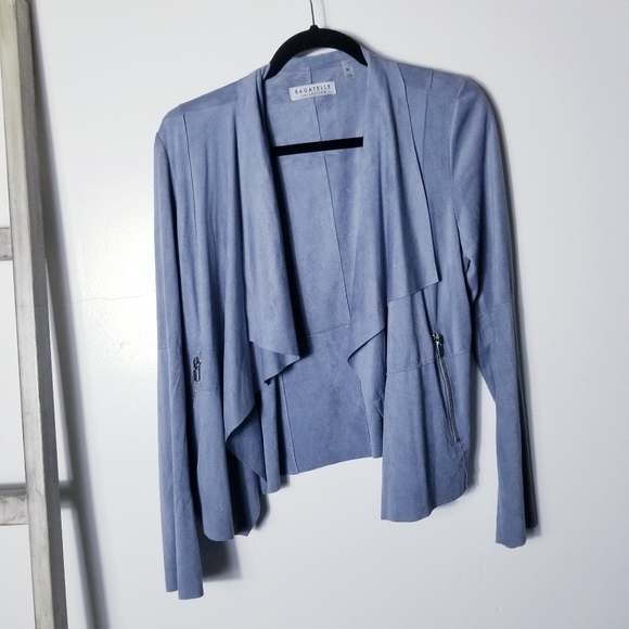 BAGATELLE COLLECTIONS BLUE CARDIGAN WITH ZIPPER POCKETS SIZE MEDIUM - Picture 1 of 15